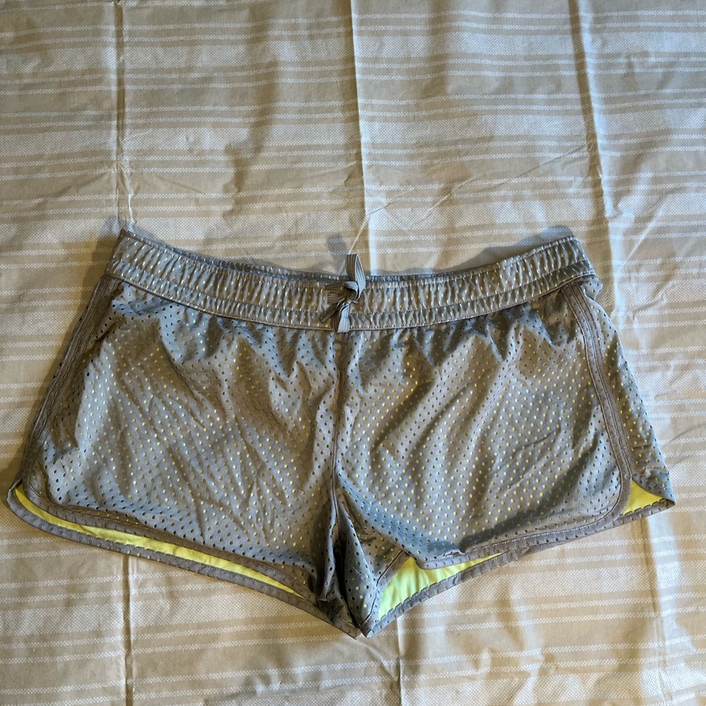 Athletic Works Women's Gray and Yellow Athletic Shorts